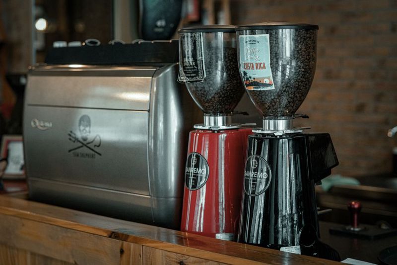 coffee beans grinder counter