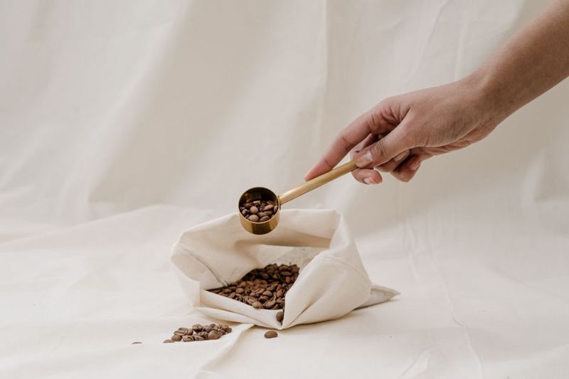 coffee beans measuring scoop