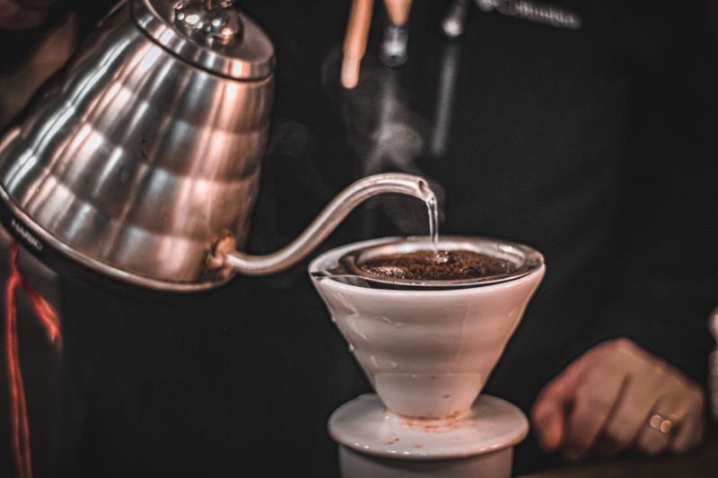 pour over coffee brewing